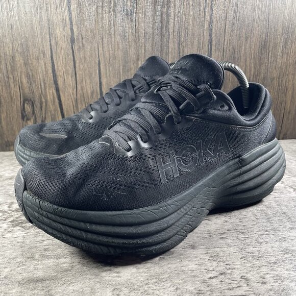 Hoka One One Bondi 8 Running Shoes Triple Black Men’s Sz 9.5 D Great Condition main image 10
